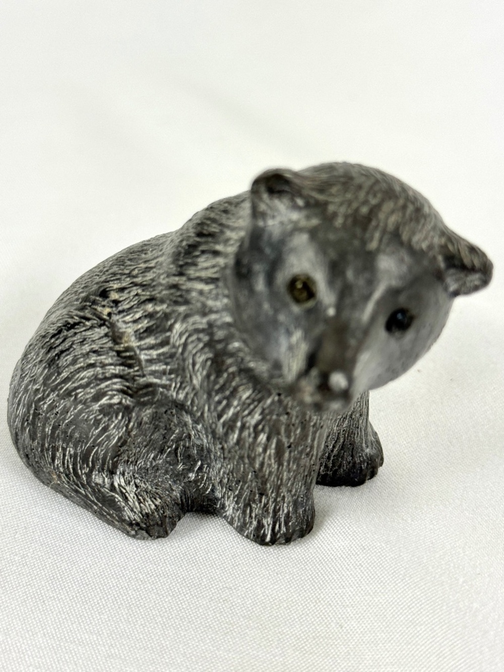 Bear Cub Figurine Wolf Originals Canada Soapstone Cast Small Black Sculpture